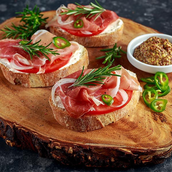 Bruschettas de jamón con Campi®